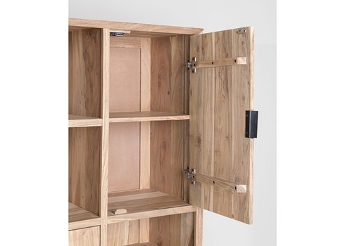 Kapp-riiul OSLO hele puit / must, 86x40xH155 cm