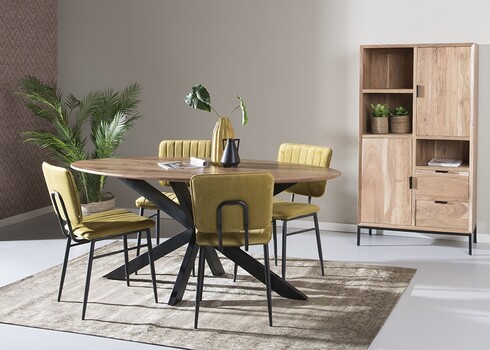 Kapp-riiul OSLO hele puit / must, 86x40xH155 cm