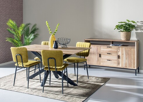 Kummut OSLO hele puit / must, 140x40xH85 cm