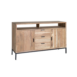 Kummut OSLO hele puit / must, 140x40xH85 cm