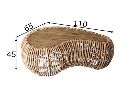 Diivanilaud GWEN helepruun, 110x65xH45 cm