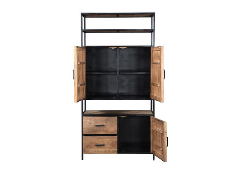 Kapp-riiul STURDY naturaalne pruun / must, 100x40xH200 cm