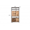 Kapp-riiul STURDY naturaalne pruun / must, 100x40xH200 cm