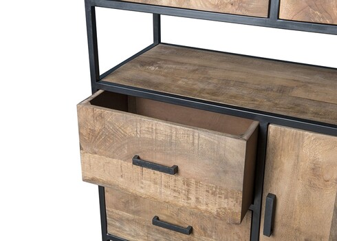 Kapp-riiul STURDY naturaalne pruun / must, 100x40xH200 cm