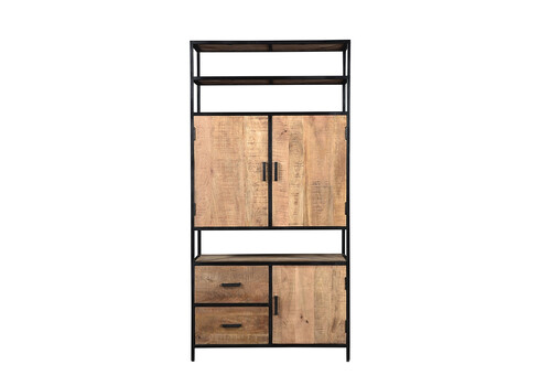 Kapp-riiul STURDY naturaalne pruun / must, 100x40xH200 cm