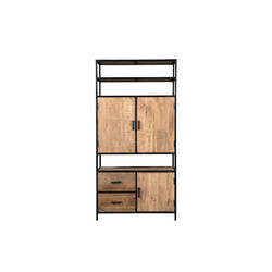 Kapp-riiul STURDY naturaalne pruun / must, 100x40xH200 cm