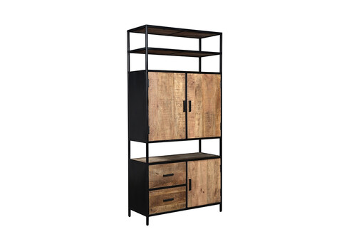 Kapp-riiul STURDY naturaalne pruun / must, 100x40xH200 cm