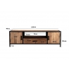 Tv-alus STURDY naturaalne puit / must, 160x40xH45 cm