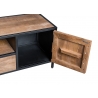Tv-alus STURDY naturaalne puit / must, 160x40xH45 cm