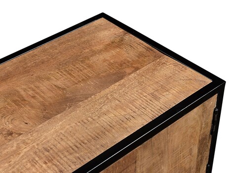 Tv-alus STURDY naturaalne puit / must, 160x40xH45 cm