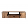 Tv-alus STURDY naturaalne puit / must, 160x40xH45 cm