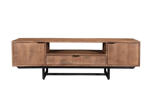 Tv-alus VALDEZ naturaalne puit / must, 150x40xH45 cm