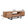 Tv-alus VALDEZ naturaalne puit / must, 150x40xH45 cm