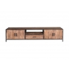 Tv-alus STURDY naturaalne puit / must, 220x40xH50 cm