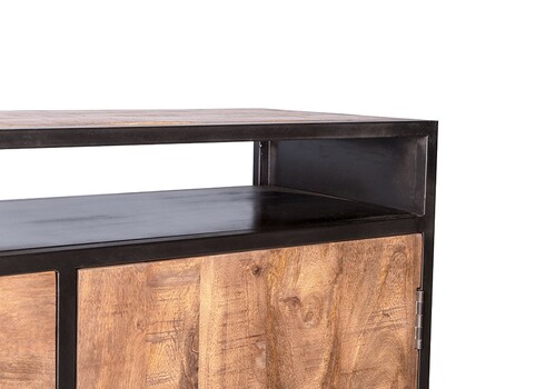 Kummut STURDY naturaalne pruun / must, 180x40xH85 cm