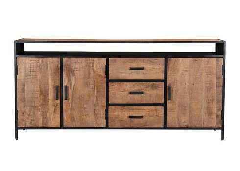 Kummut STURDY naturaalne pruun / must, 180x40xH85 cm