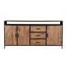 Kummut STURDY naturaalne pruun / must, 180x40xH85 cm