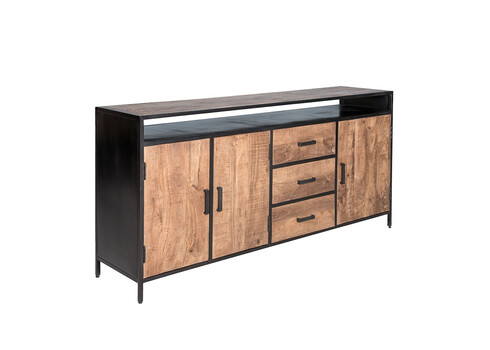 Kummut STURDY naturaalne pruun / must, 180x40xH85 cm