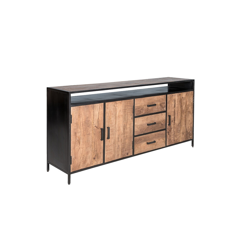 Kummut STURDY naturaalne pruun / must, 180x40xH85 cm