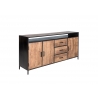 Kummut STURDY naturaalne pruun / must, 180x40xH85 cm