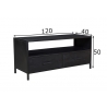 Tv-alus KALA must, 120x40xH50 cm