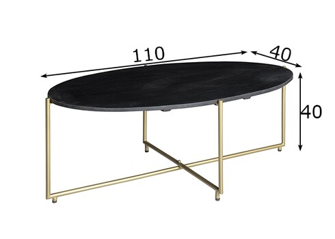 Diivanilaud ANTHONY must / vask, 110x40xH40 cm