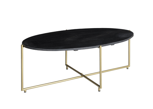 Diivanilaud ANTHONY must / vask, 110x40xH40 cm