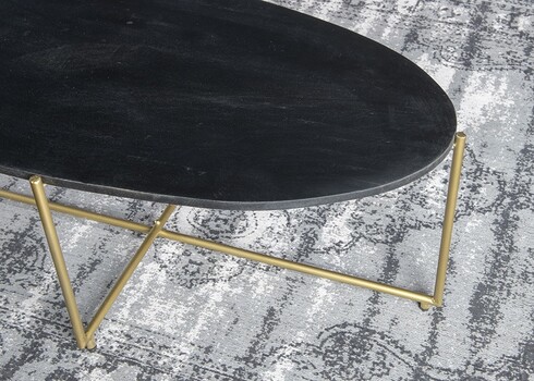 Diivanilaud ANTHONY must / vask, 110x40xH40 cm