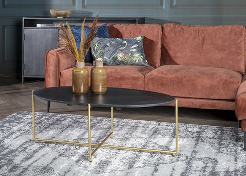 Diivanilaud ANTHONY must / vask, 110x40xH40 cm