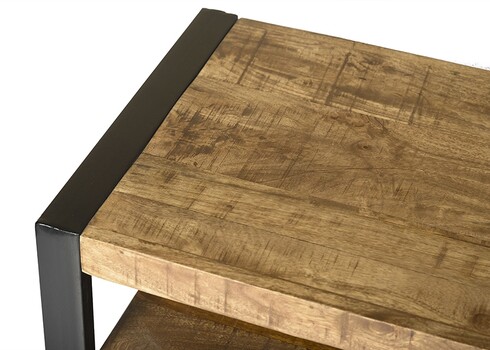 Tv-alus NAIROBI naturaalne puit / must, 150x45xH50 cm