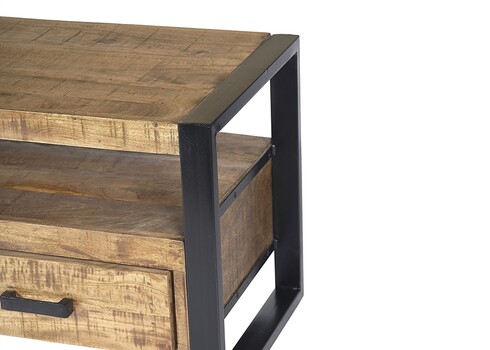 Tv-alus NAIROBI naturaalne puit / must, 150x45xH50 cm