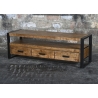 Tv-alus NAIROBI naturaalne puit / must, 150x45xH50 cm
