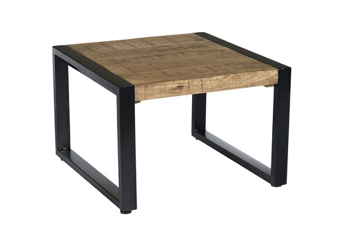 Diivanilaud NAIROBI naturaalne puit / must, 60x60xH40 cm