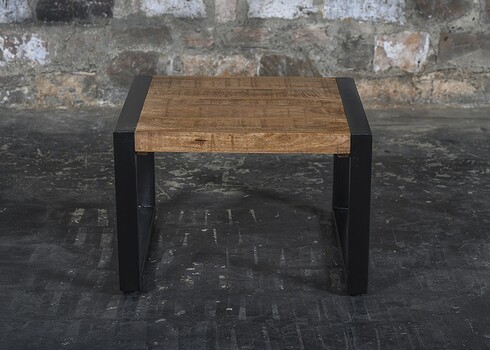 Diivanilaud NAIROBI naturaalne puit / must, 60x60xH40 cm