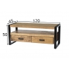 Tv-alus NAIROBI naturaalne puit / must, 120x45xH50 cm