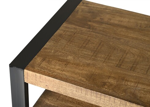 Tv-alus NAIROBI naturaalne puit / must, 120x45xH50 cm