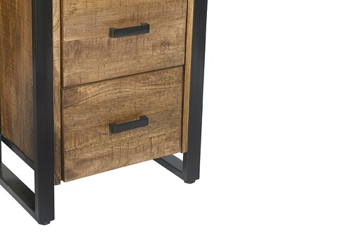 Kapp-riiul NAIROBI naturaalne puit / must, 55x40xH200 cm