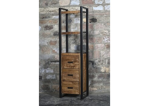 Kapp-riiul NAIROBI naturaalne puit / must, 55x40xH200 cm