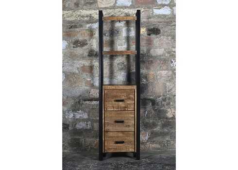 Kapp-riiul NAIROBI naturaalne puit / must, 55x40xH200 cm