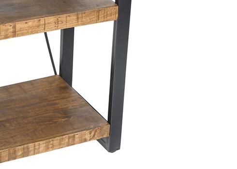 Riiul NAIROBI naturaalne puit / must, 55x40xH200 cm