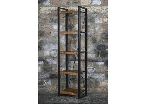 Riiul NAIROBI naturaalne puit / must, 55x40xH200 cm