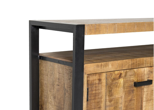 Kummut NAIROBI naturaalne puit / must, 210x45xH80 cm