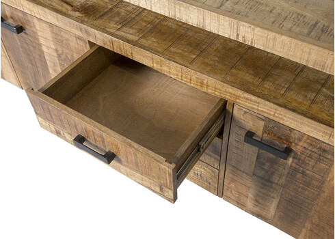 Kummut NAIROBI naturaalne puit / must, 210x45xH80 cm