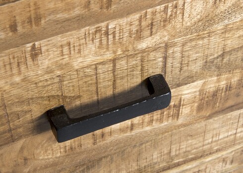 Kapp-riiul NAIROBI naturaalne puit / must, 100x43xH150 cm