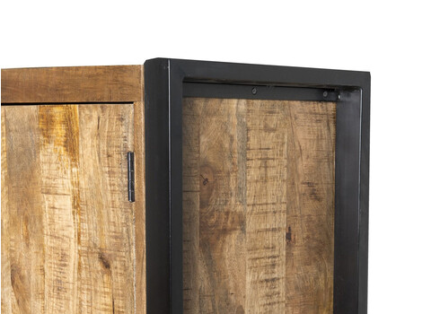 Kapp-riiul NAIROBI naturaalne puit / must, 100x43xH150 cm