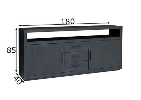 Kummut JAXX must, 180x40xH85 cm