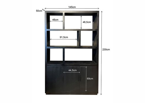 Kapp-riiul JAXX must, 145x50xH230 cm