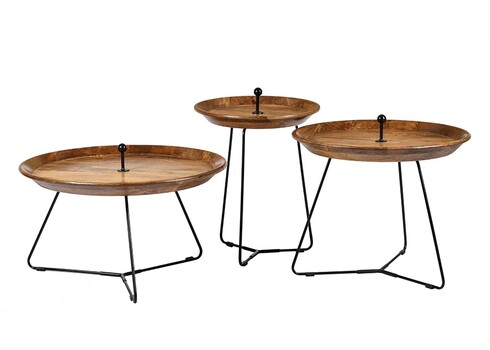 Abilaud NANCY naturaalne / must, 45x45xH53 cm