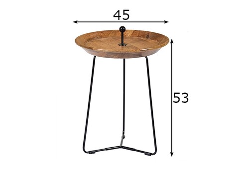 Abilaud NANCY naturaalne / must, 45x45xH53 cm