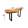 Konsoollaud AKAR naturaalne / must, 130x45xH80 cm
